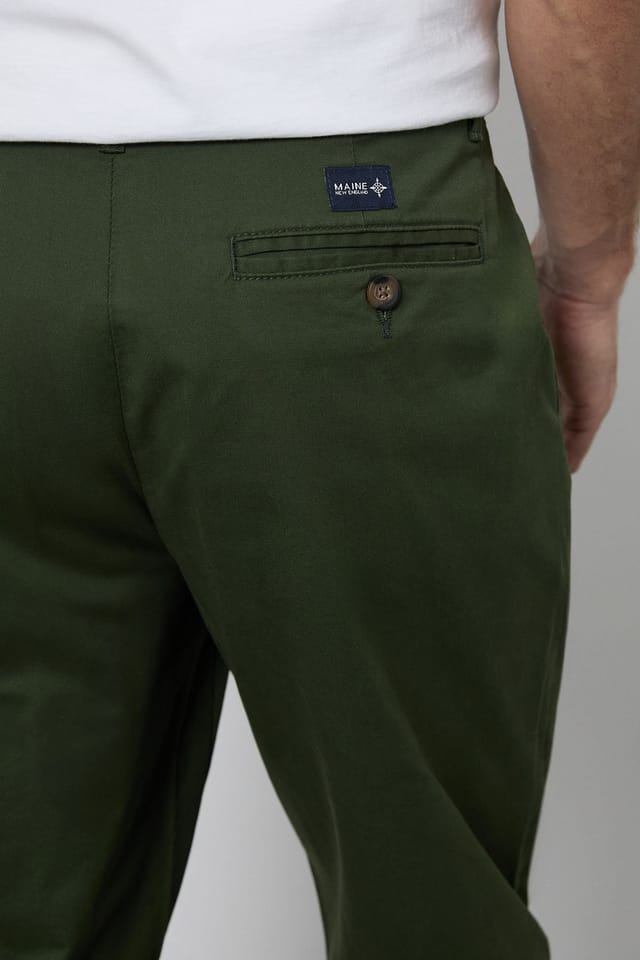 Maine Maine Men's Dark Green Premium Chino Trousers - 2