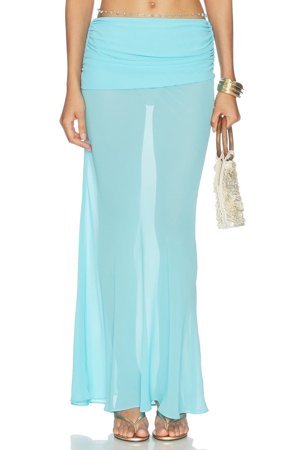 revolve Revolve Turquoise Maxi Skirt