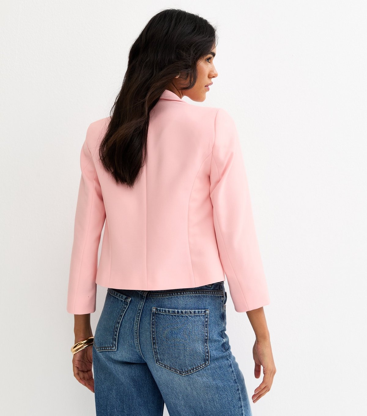 New Look Women's Pale Pink Cropped Blazer New Look - 4