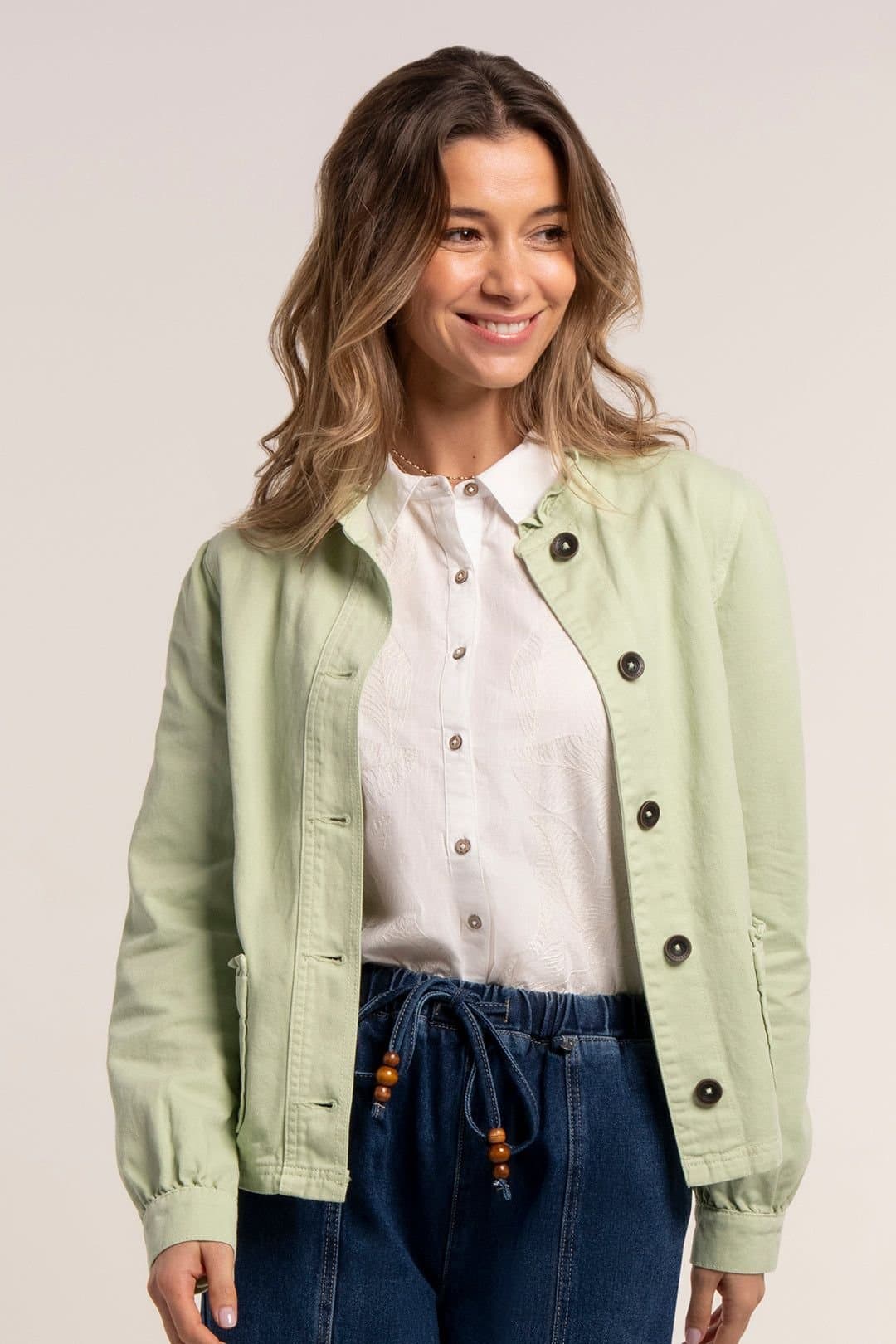 Brakeburn Brakeburn Green Twill Jacket for Women