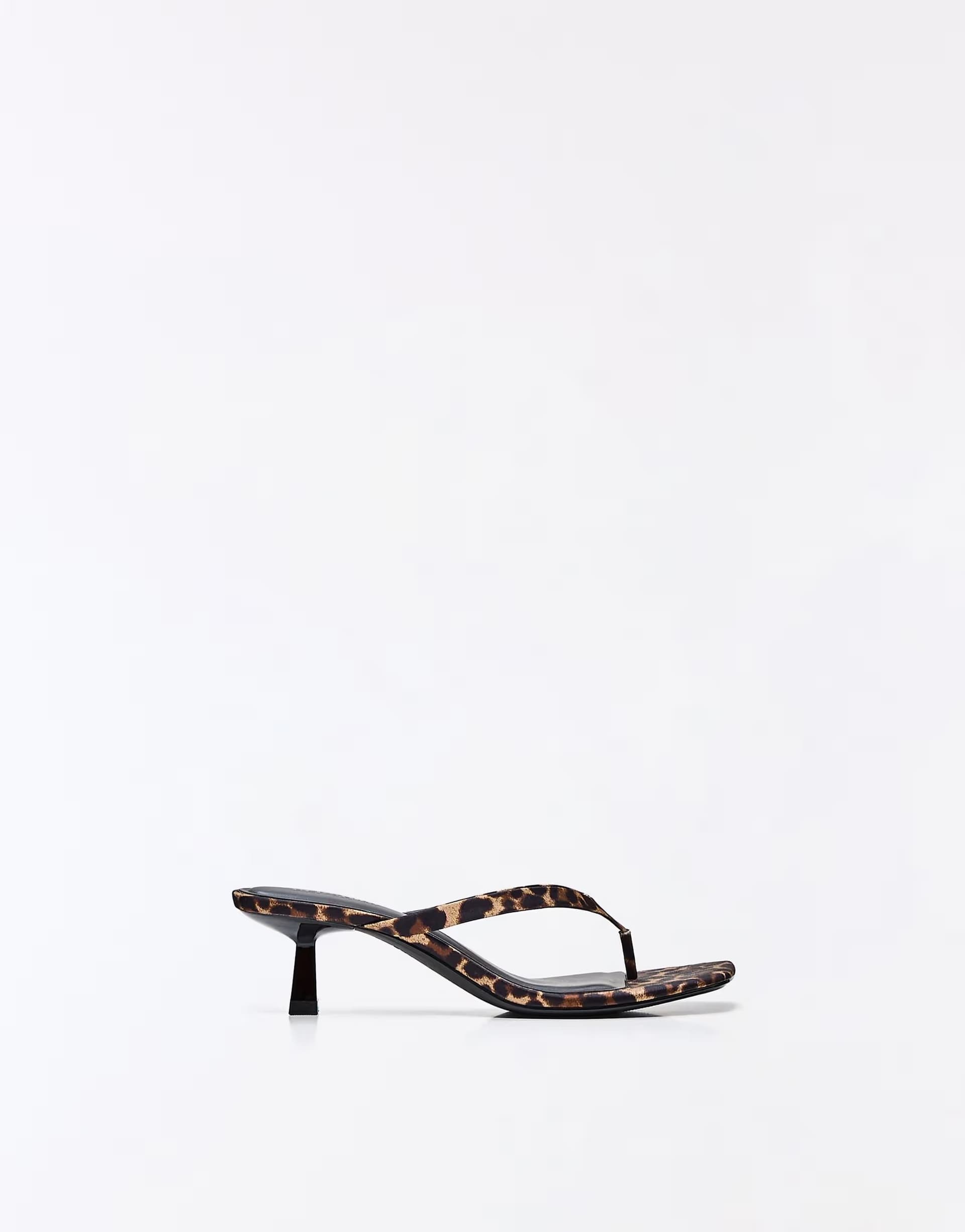 ASOS Bershka Thong heeled sandals in brown