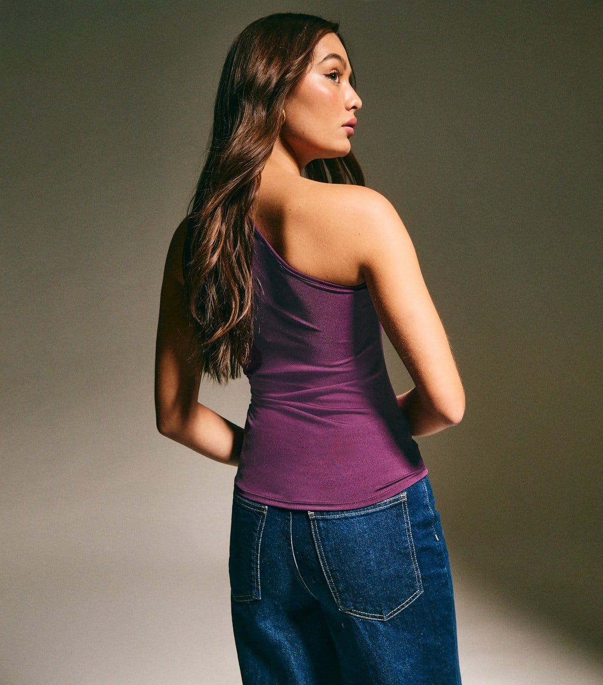 New Look Women's Purple One Shoulder Buckle Detail Top New Look - 4