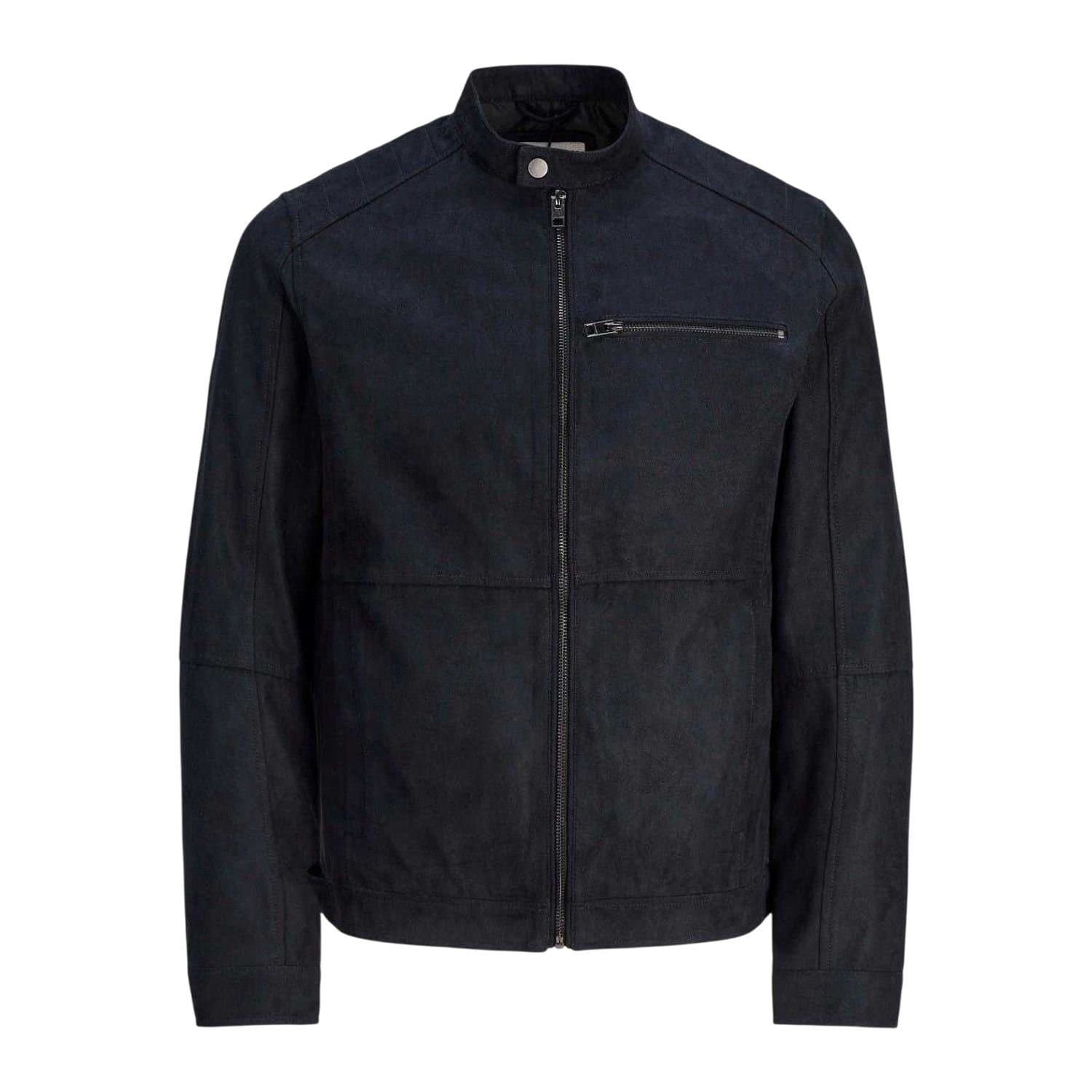 jack & jones Jack & Jones Men's Faux Leather Biker Jacket in Black