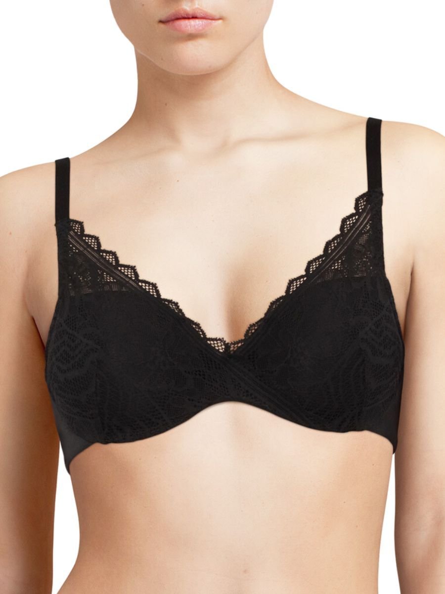 Chantelle Chantelle Women's Floral Touch Covering Memory Foam Bra in Black - 3
