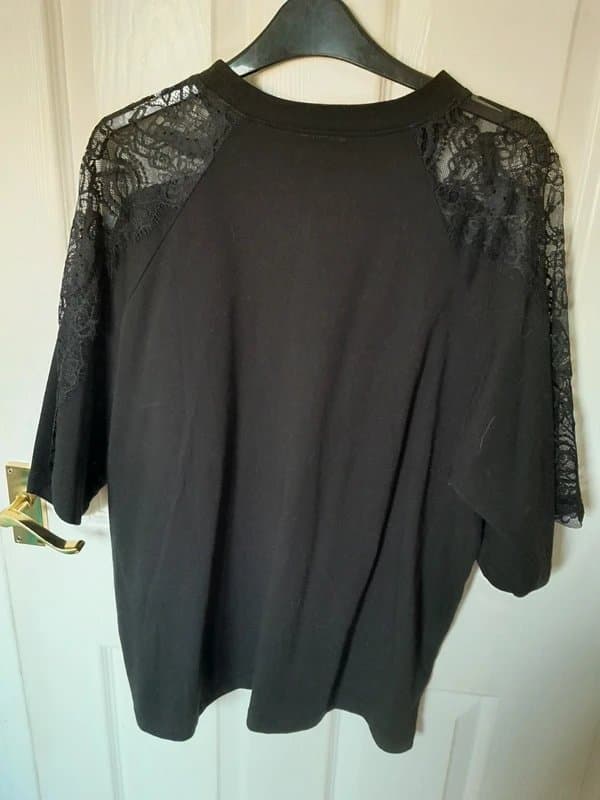 ASOS Asos black lace oversized tshirt s 8 10