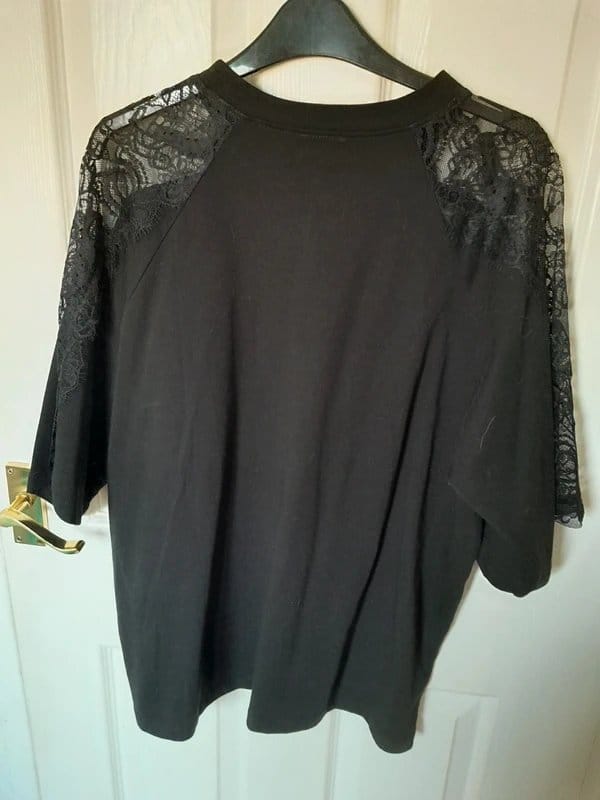 ASOS Black Lace Oversized T-Shirt