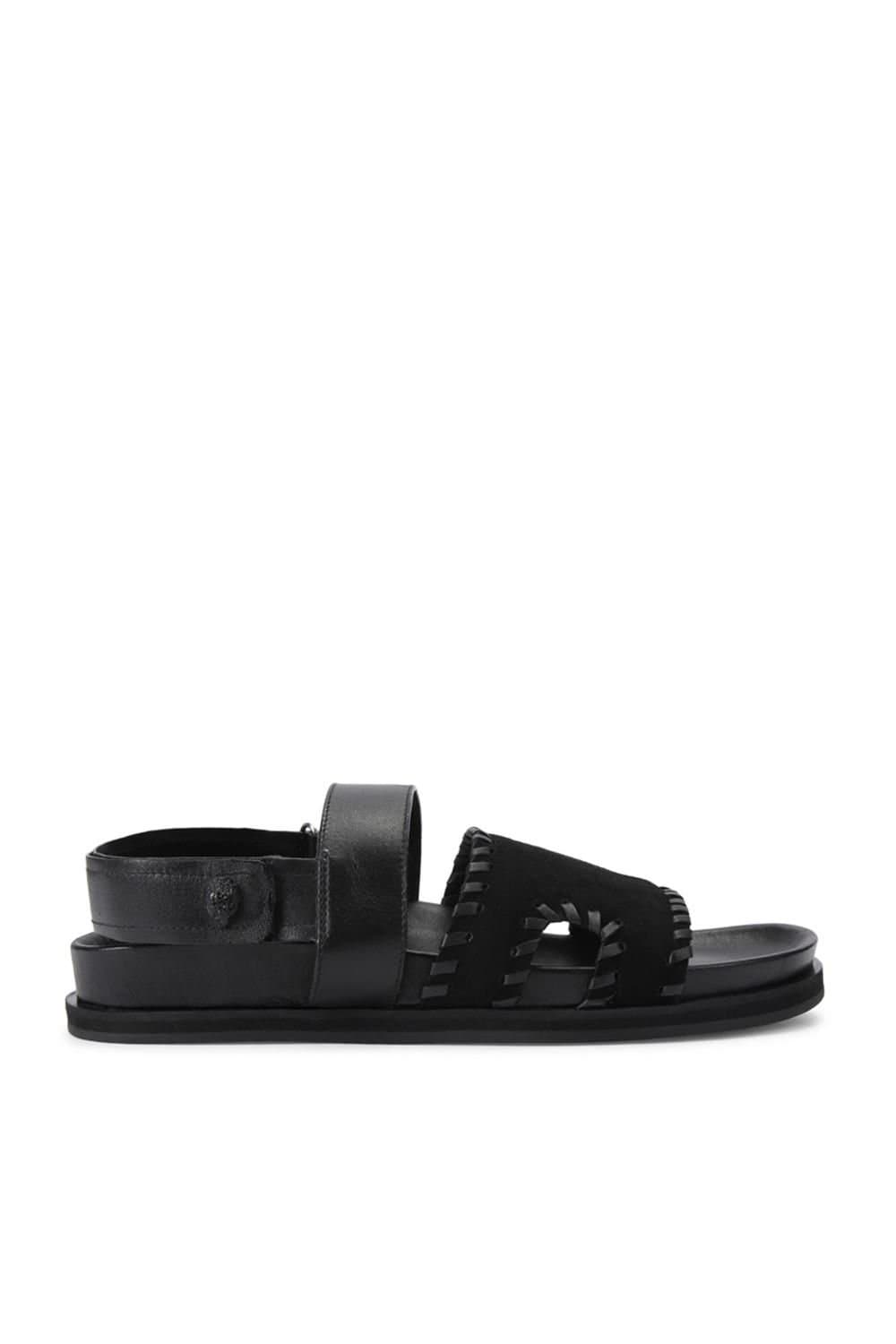 Kurt Geiger London Kurt Geiger London Men's 'Baker Bs Sandal' Leather Suede Sandals in Black