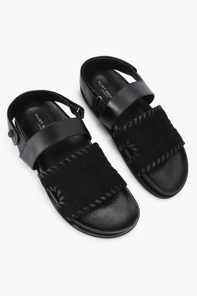 Kurt Geiger London Kurt Geiger London Men's 'Baker Bs Sandal' Leather Suede Sandals in Black - 2