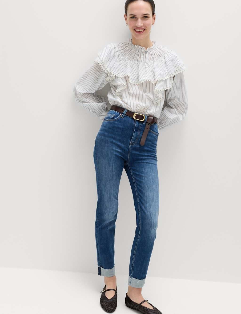 Marks & Spencer M&S Harper Supersoft High Waisted Jeans Medium Indigo