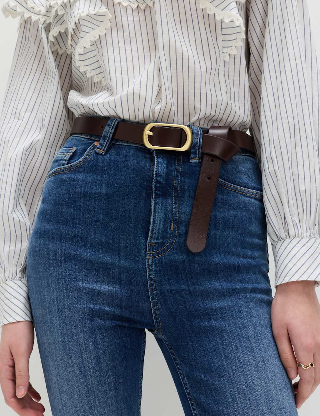 Marks & Spencer M&S Harper Supersoft High Waisted Jeans Medium Indigo - 2