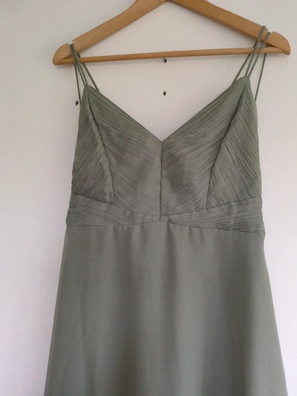 ASOS Sage Green Chiffon Strappy Maxi Dress Size 12