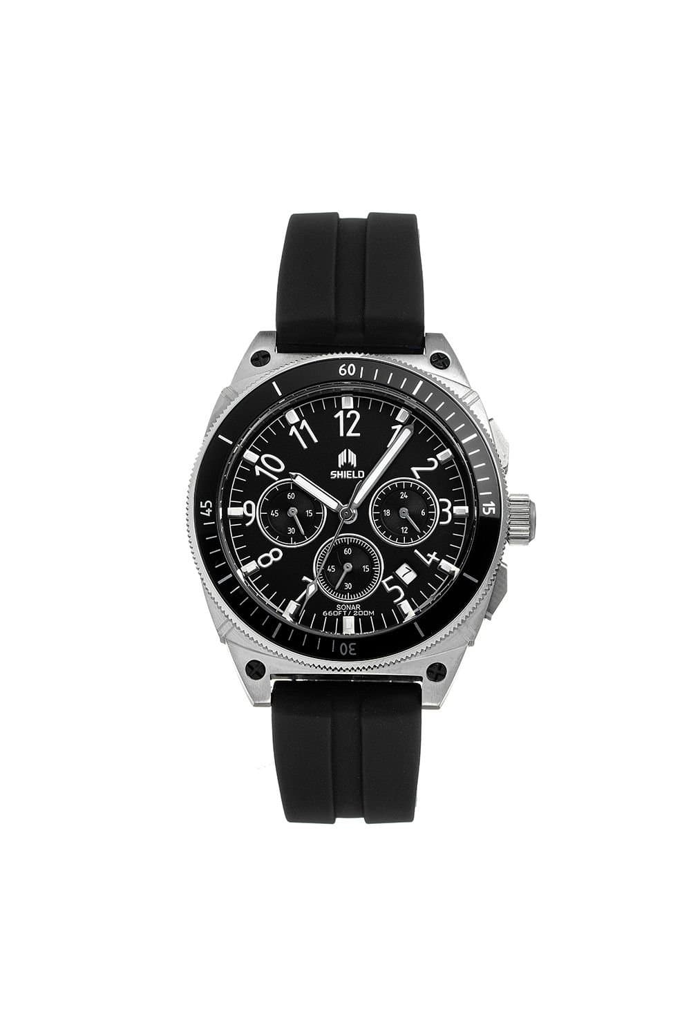 Shield Shield Men's Sonar Chronograph Strap Watch with Date in Silver