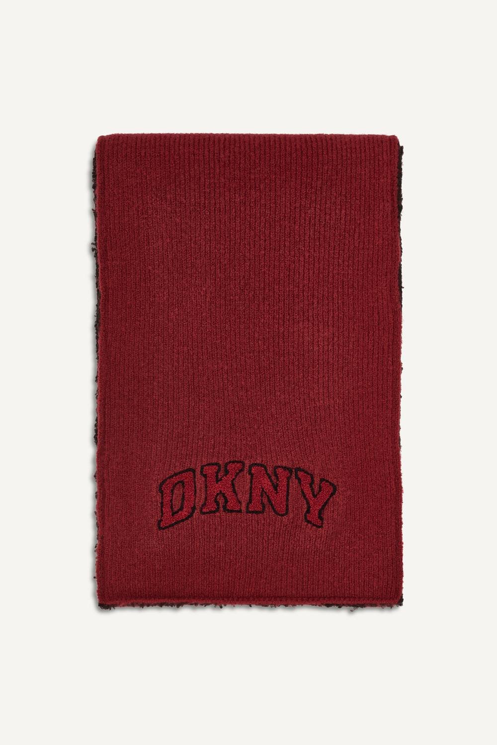 DKNY DKNY Women's VARSITY KNIT LOGO SCARF MERLOT - 2