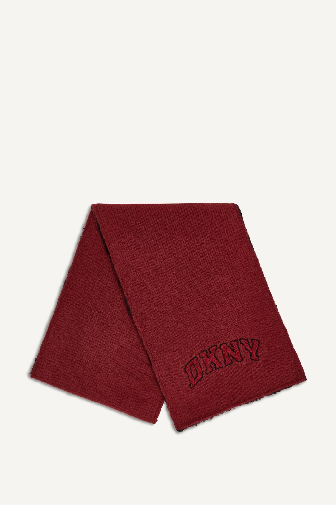 DKNY DKNY Women's VARSITY KNIT LOGO SCARF MERLOT - 3