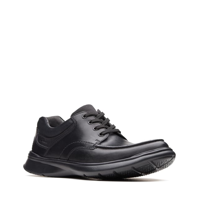 Clarks Clarks Men's Cotrell Edge Black Smooth Leather Derby Shoes, Lace Up - 2