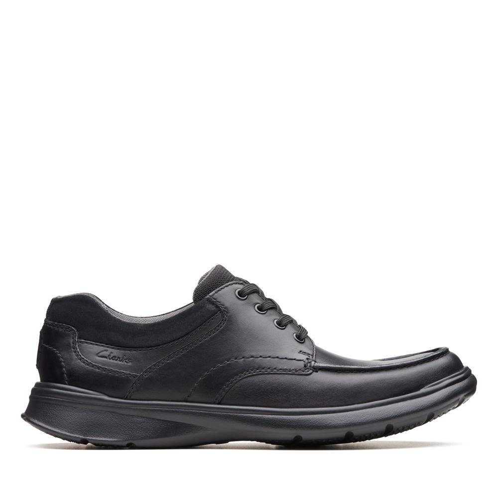 Clarks Clarks Men's Cotrell Edge Black Smooth Leather Derby Shoes, Lace Up - 3