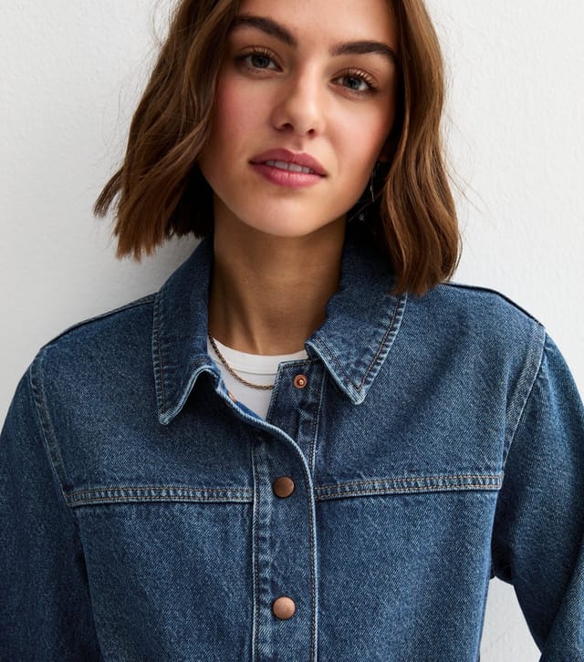 New Look Women's Blue Faded Denim Shacket New Look - 2