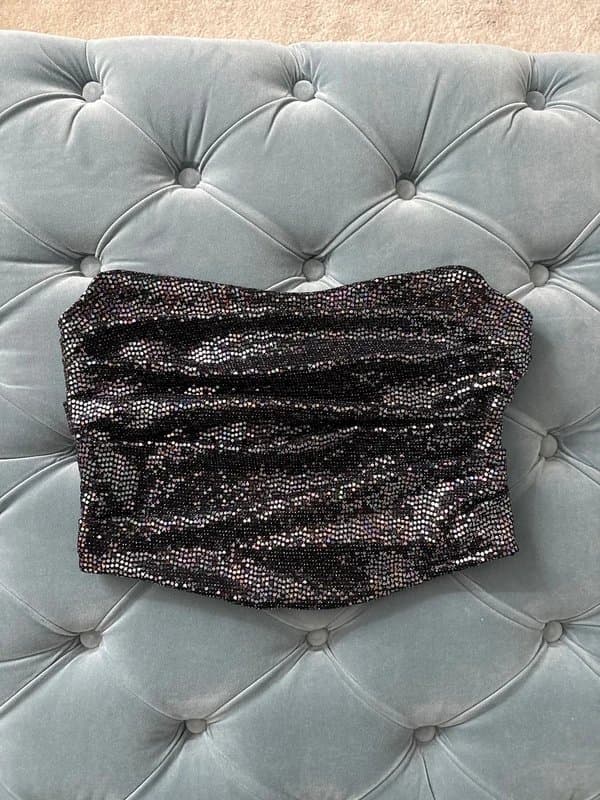 ASOS Draped sequin corset top