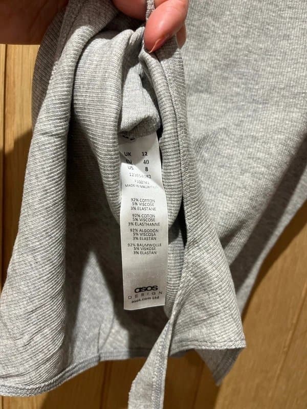 ASOS ASOS tall body grey ribbed v neck with collar