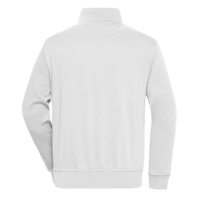 James and Nicholson James and Nicholson Men's Workwear Quarter Zip Sweatshirt in White - 2