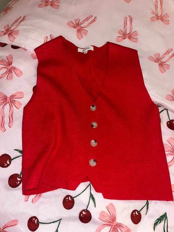 ASOS Red knitted waistcoat - 1