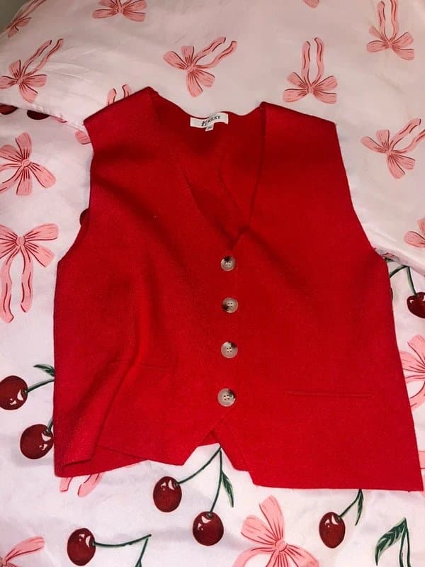 ASOS Red knitted waistcoat