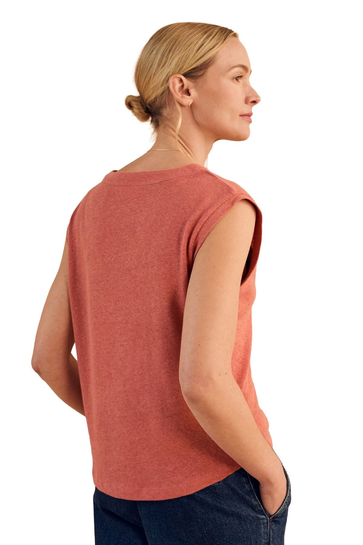 Celtic & Co Celtic & Co Women's Button Through Top in Light Red - 4