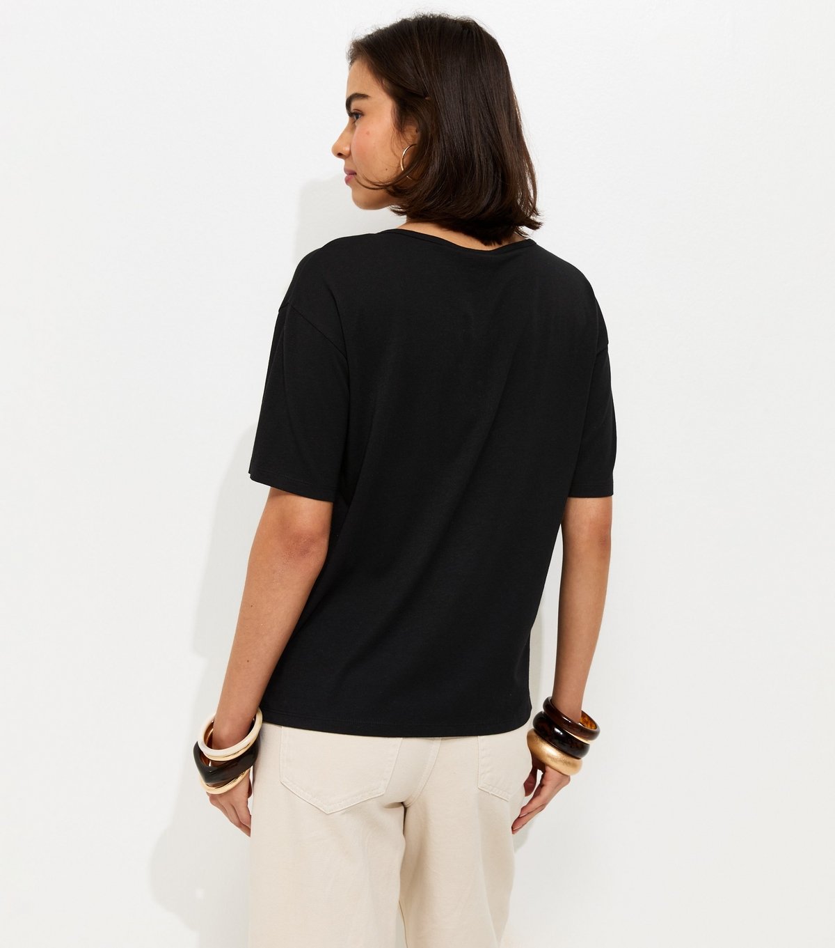 New Look Women's Black Twisted Keyhole T-Shirt New Look - 4