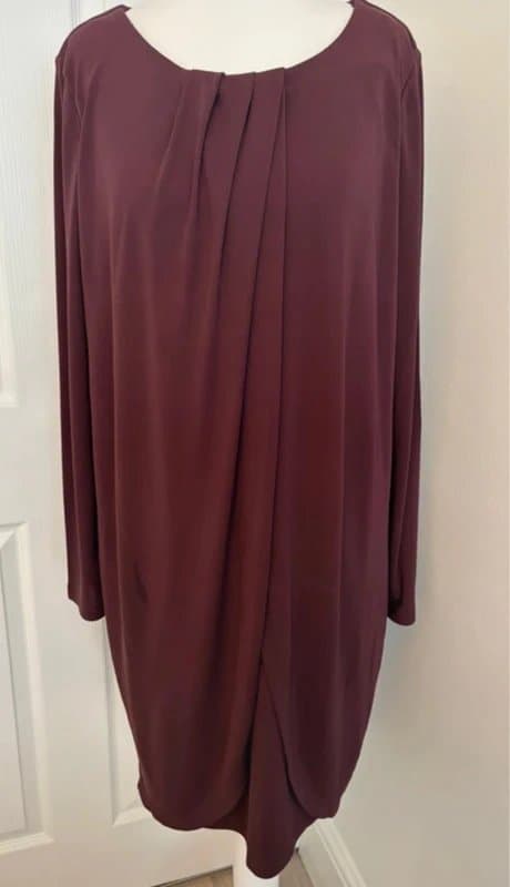 Marks & Spencer Marks and Spencer’s burgundy layered chiffon cocktail dress size 12 flattering