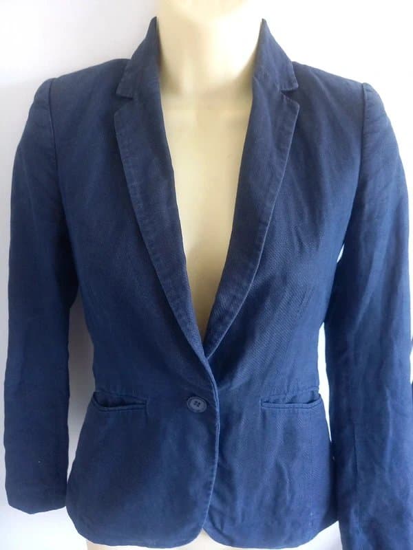H&M Navy H&M fully lined linen cotton blazer