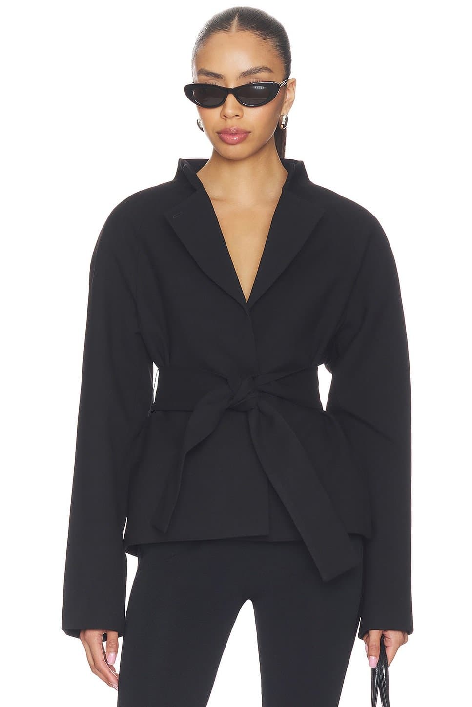 revolve Revolve Black Wool Blend Blazer Jacket