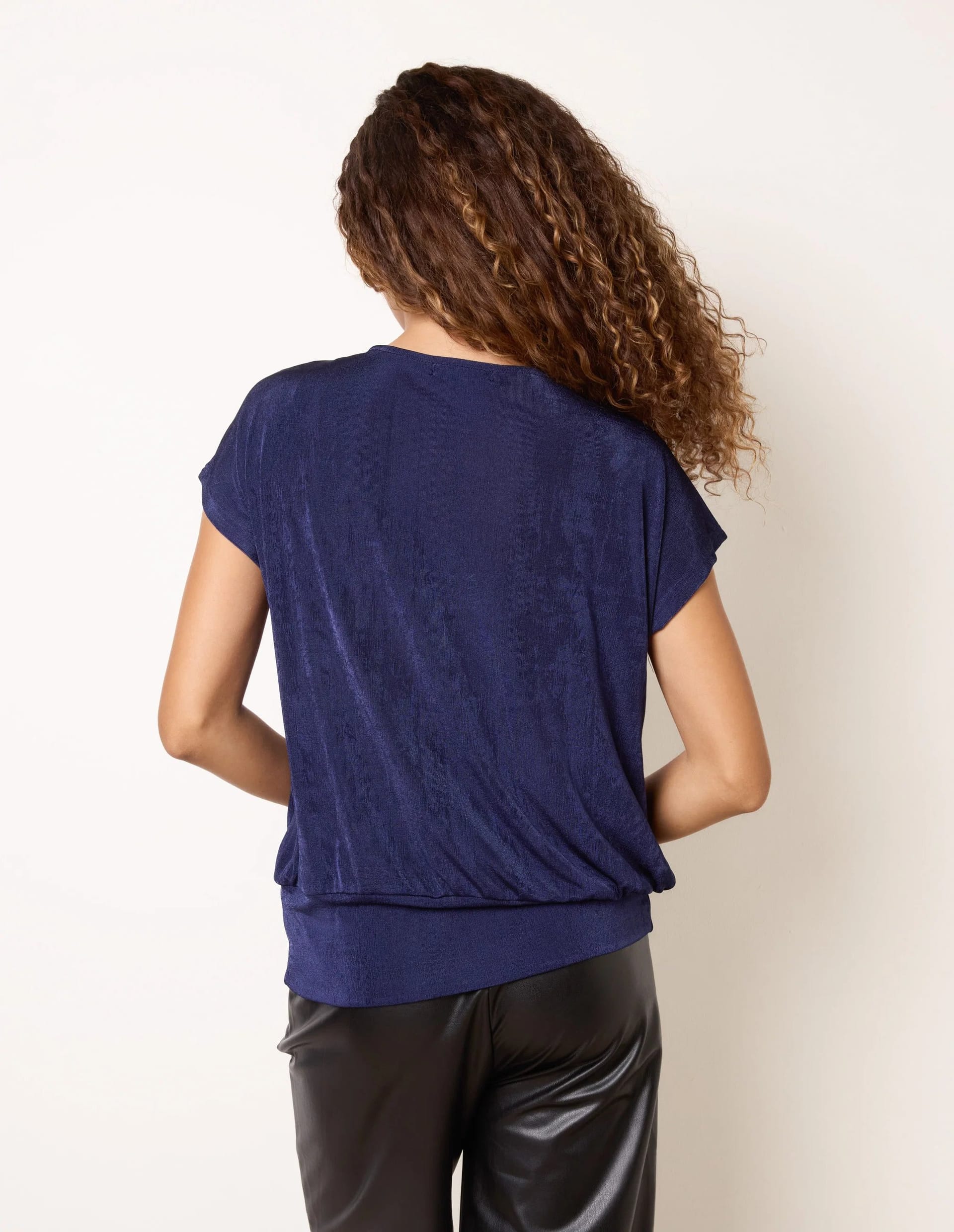 Blue Vanilla Draped Cowl Neck Deep Hem Top - 4