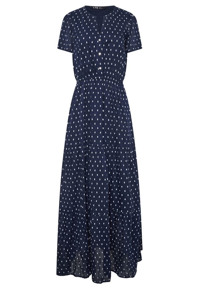 Long Tall Sally Long Tall Sally Women's Tall Spot Tiered Maxi Dress in Dark Navy - 2