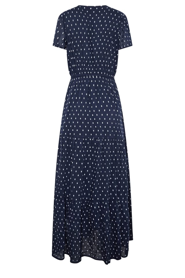 Long Tall Sally Long Tall Sally Women's Tall Spot Tiered Maxi Dress in Dark Navy - 3