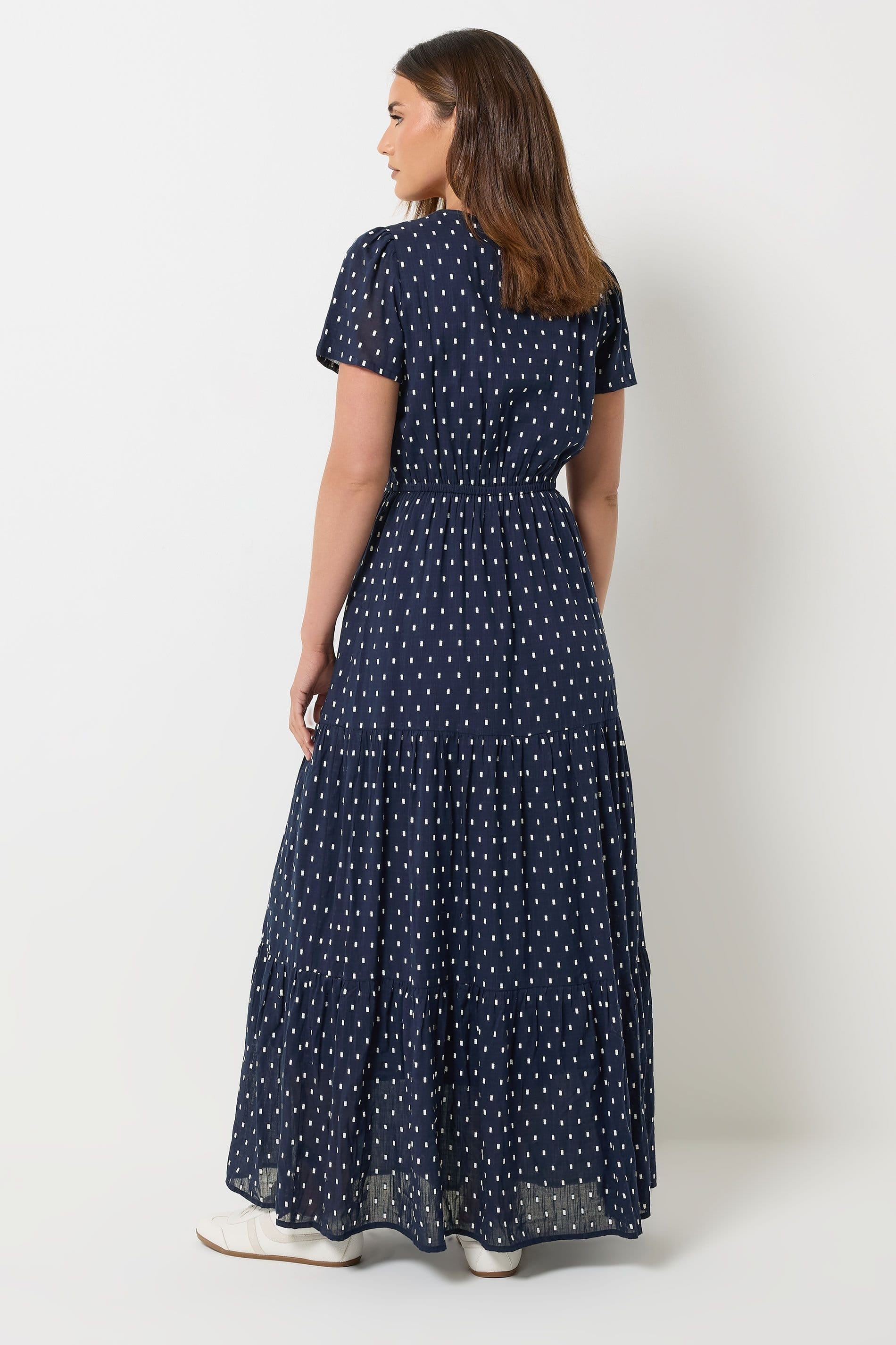 Long Tall Sally Long Tall Sally Women's Tall Spot Tiered Maxi Dress in Dark Navy - 4