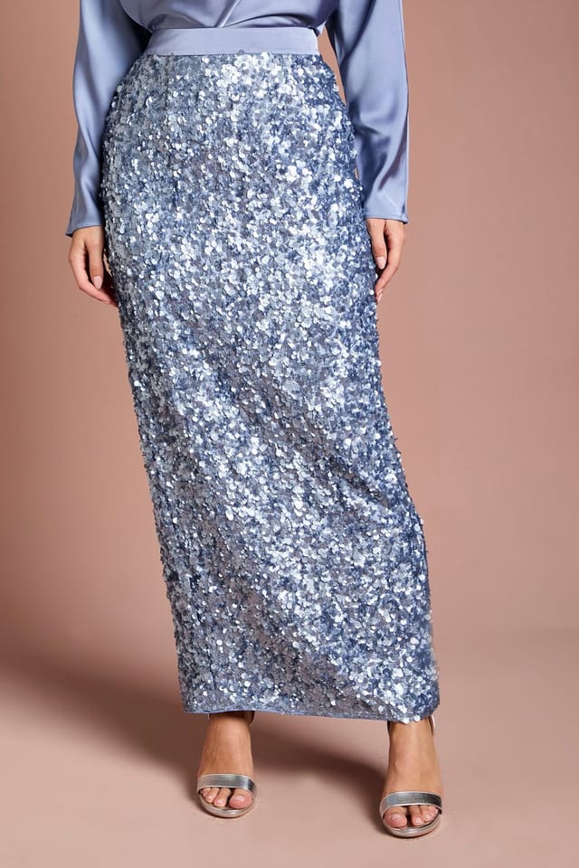 Coast Coast Women's Sequin Column Maxi Skirt in Blue - 2