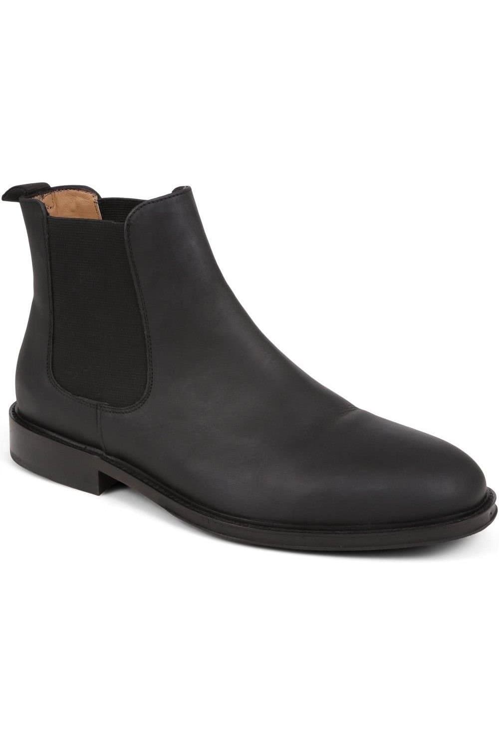 Jones Bootmaker Jones Bootmaker Men's Debden Oiled Nubuck Chelsea Boots in Black