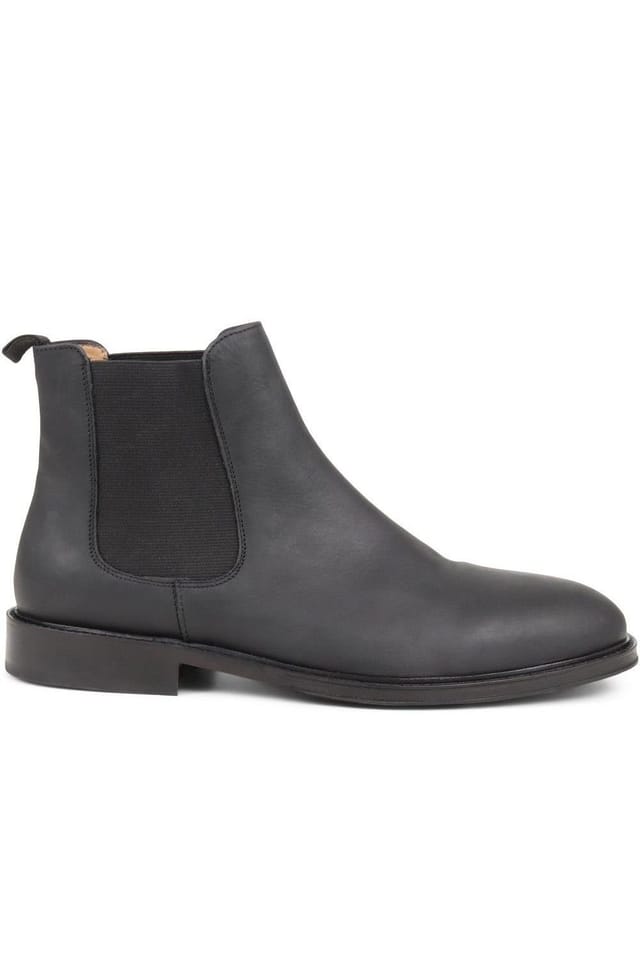 Jones Bootmaker Jones Bootmaker Men's Debden Oiled Nubuck Leather Chelsea Boots in Black - 2