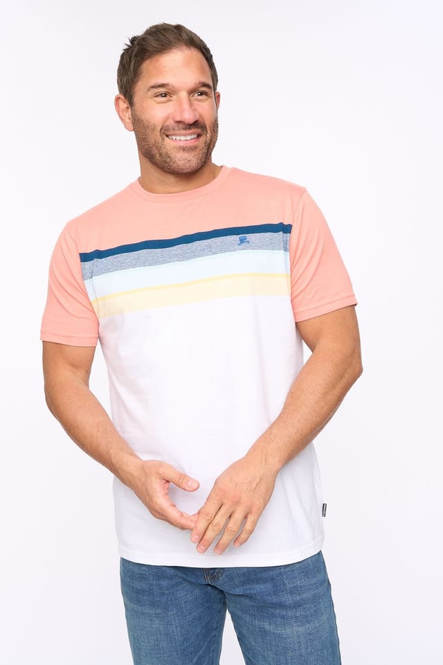 Bewley&Ritch Bewley&Ritch Men's Fenshaw 100% Cotton Contrast Block Yarn-Dyed Stripe T-Shirt - 3