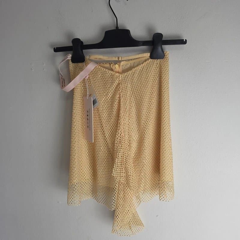 Oh Polly Oh Polly Skirt Womens Mini Gold Embellished Strap Detail Fishnet Size 6