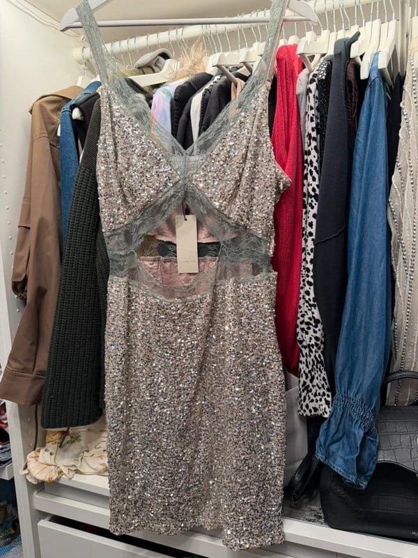Never Fully Dressed Silver Sequin Mini Dress