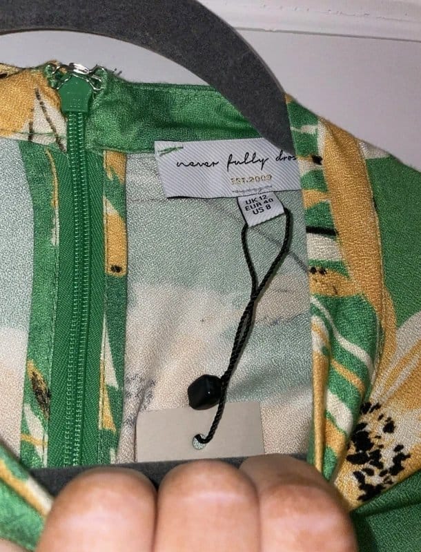 Never Fully Dressed Green Yellow Daisy Print Midi Dress