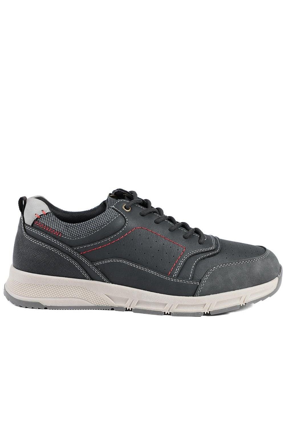 Pavers Pavers Men's Wide Fit Lace Up Shoes With Grip Sole in Dark Grey - 2