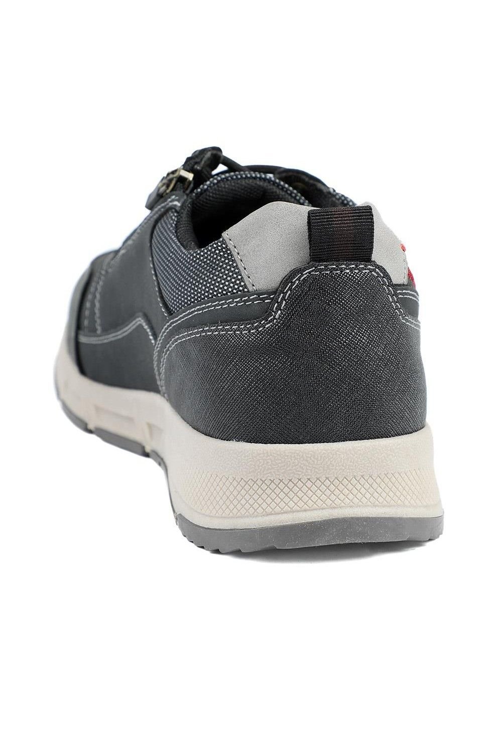 Pavers Pavers Men's Wide Fit Lace Up Shoes With Grip Sole in Dark Grey - 3