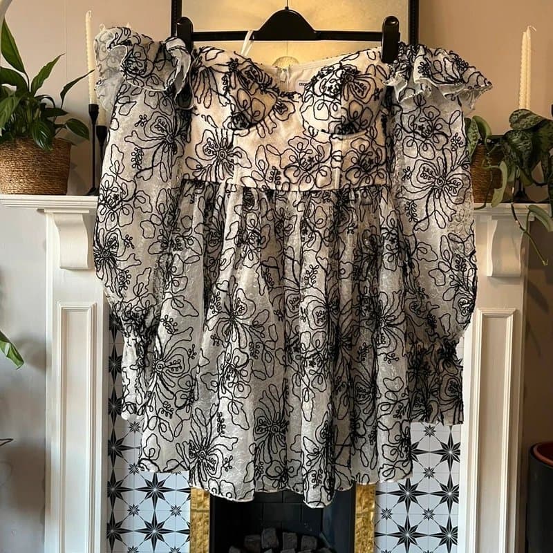 ASOS ASOS Luxe organza off shoulder embroidered dress