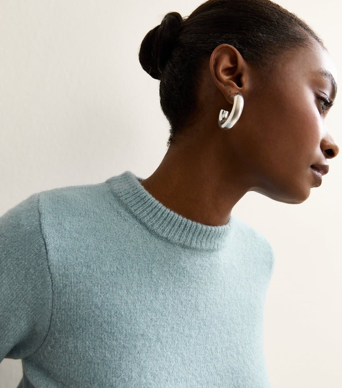 New Look New Look Blue Brushed Knit Crew Neck Jumper