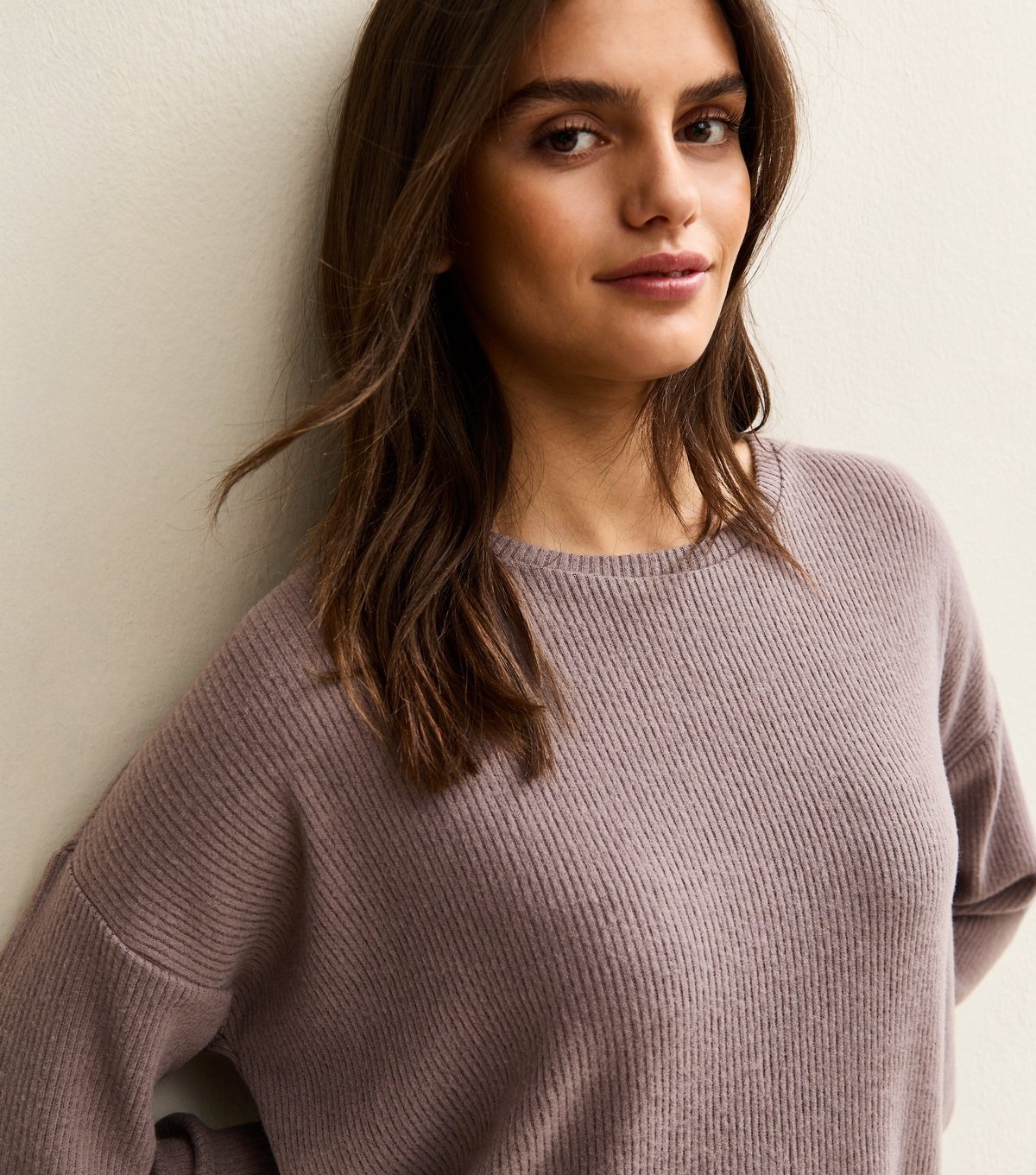 New Look Women's Mink Brushed Ribbed Top New Look - 2