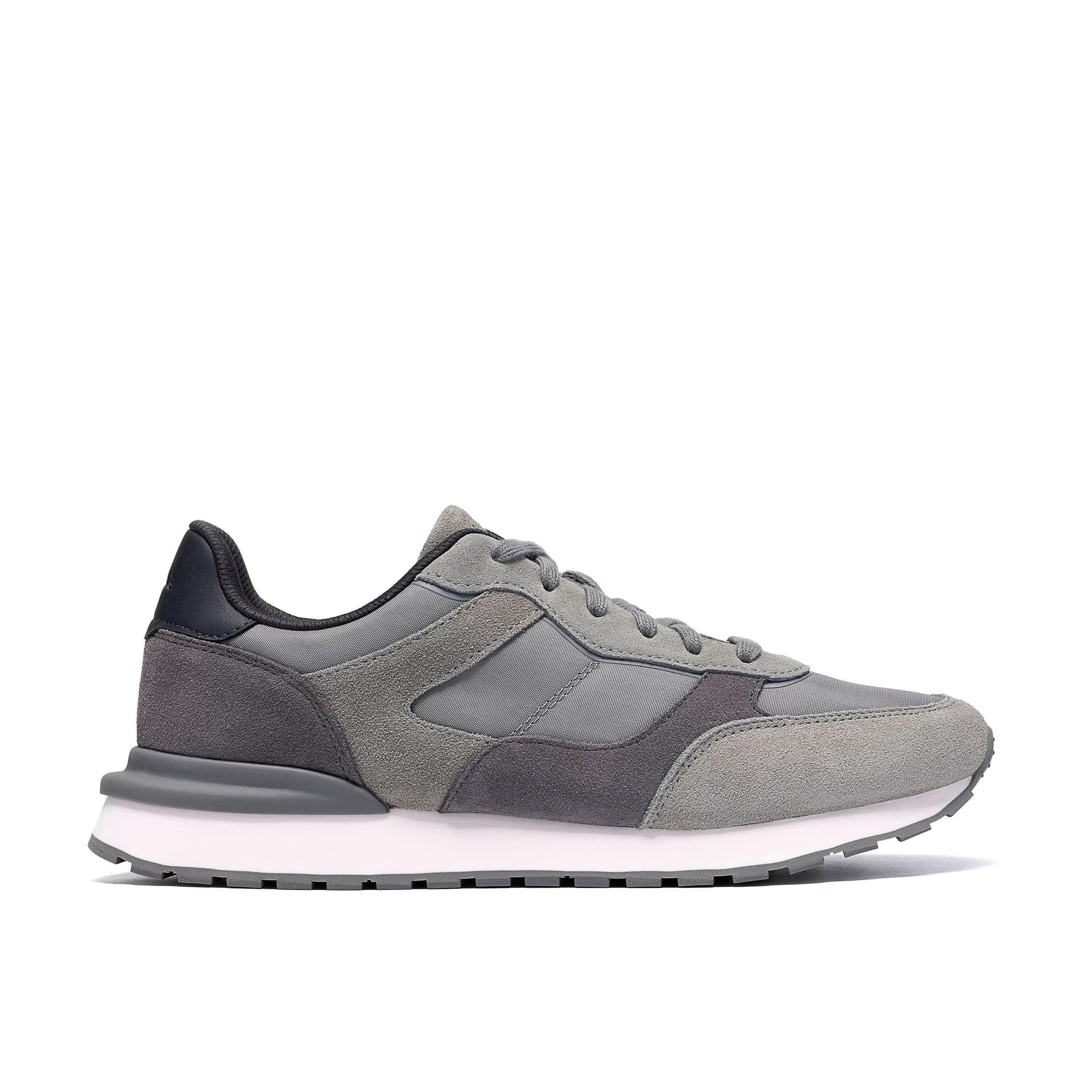 Clarks Clarks Men's Franco Run Grey Combination Trainers, Lace Up