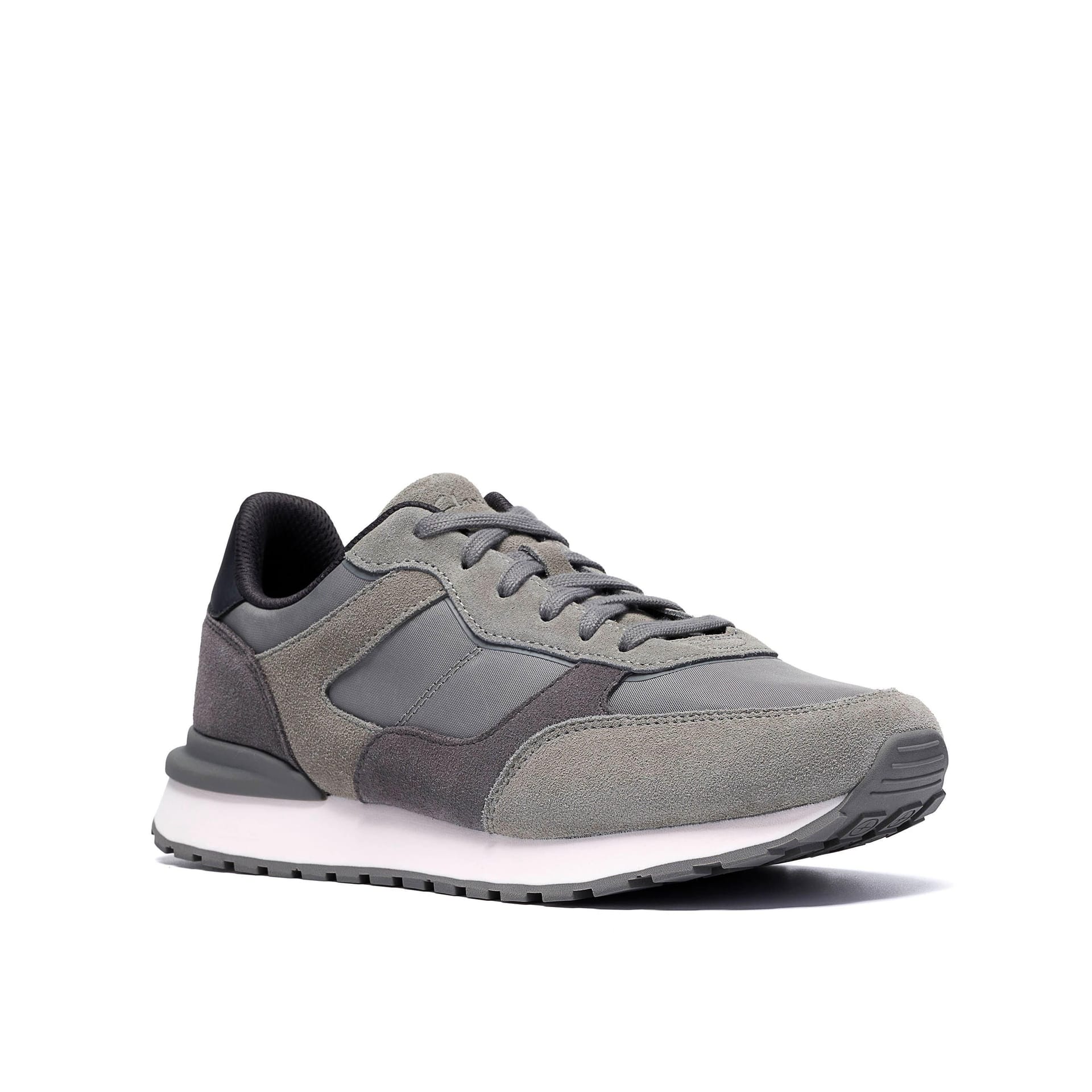 Clarks Clarks Men's Franco Run Grey Combination Trainers, Lace Up - 4