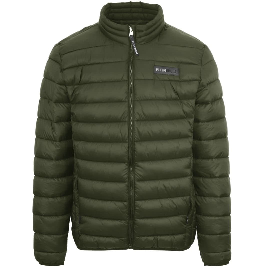 Plein Sport Plein Sport Men's Patch Logo Thin Padded Green Jacket
